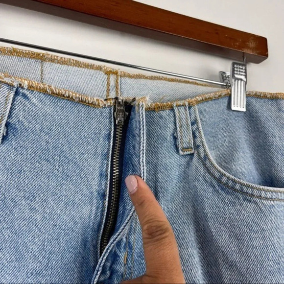 Vintage 90's Express Bleus Light Wash Straight Leg Jeans One Pocket Size 5/6 - Picture 5 of 9